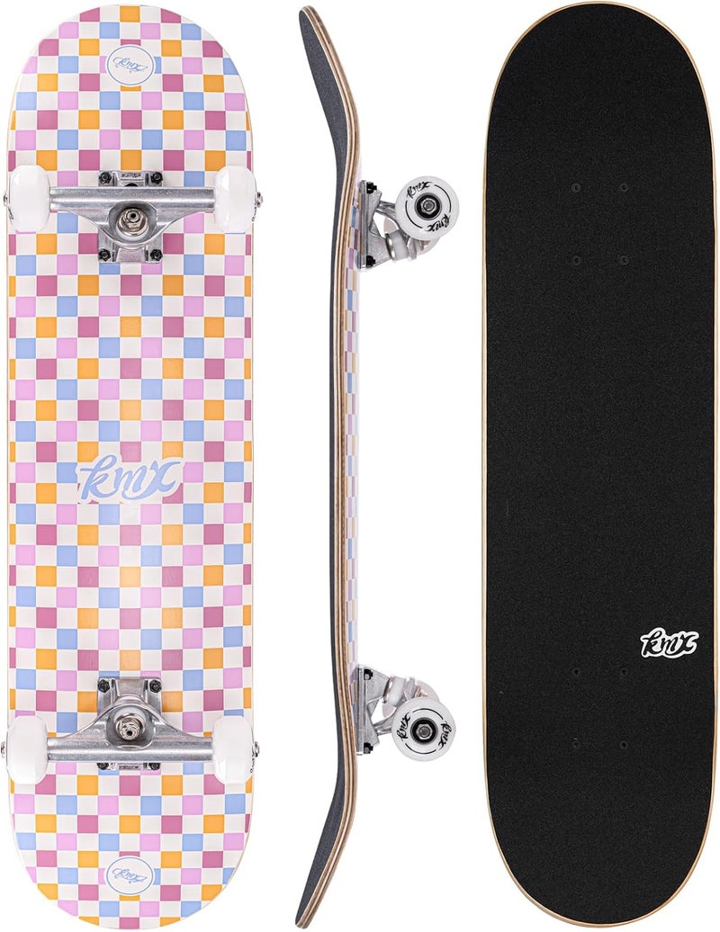 KMX Complete Skateboard for Beginners, 7-Layer Canadian Maple Double Kick Concave Deck| Aluminum Alloy Trucks | Pro Skateboard for Boys, Girls, Kids, Teens, Adults - Image 1